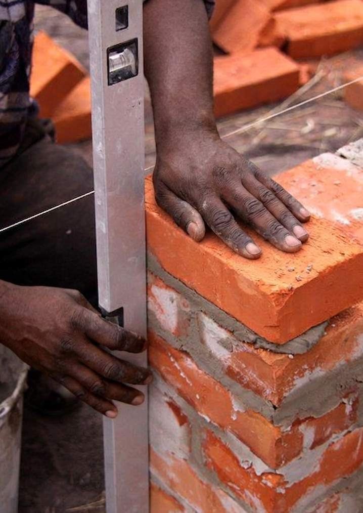 Brickwork under construction